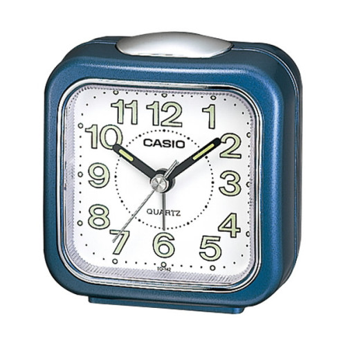 CASIO Despertador barato color azul analógico con alarma de sonido zumbador y luz TQ-142-2D